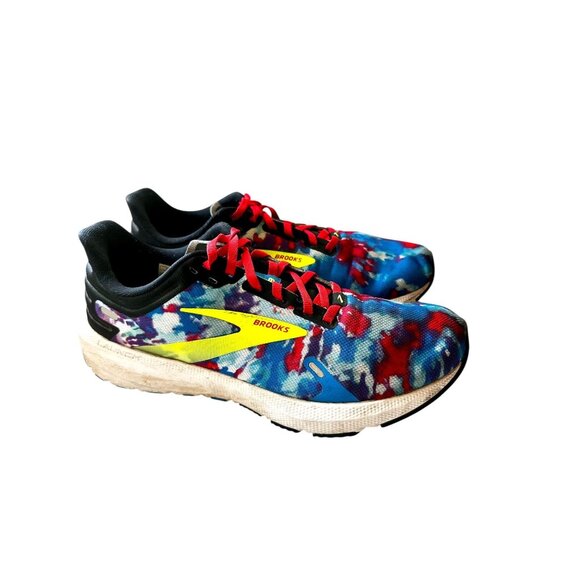Brooks Launch 9 Mens Running Shoes Size 9.5 Multicolor Tie-Dye Lightweight Athle - Picture 2 of 9